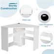 Pemberly Row Contemporary Wood Corner Computer Desk Writing Workstation in White