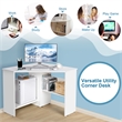Pemberly Row Contemporary Wood Corner Computer Desk Writing Workstation in White