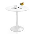 Pemberly Row Modern Tulip Kitchen Table Round Dining Table w/ MDF Top White