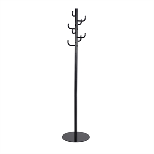 Pemberly Row Steel Hook Head Coat Rack in Black - 15&quotW x 68&quotH