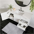 Pemberly Row Modern Wood Single Sink Bathroom Vanity in White