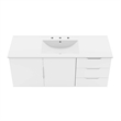 Pemberly Row Modern Wood Single Sink Bathroom Vanity in White