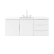 Pemberly Row Modern Wood Single Sink Bathroom Vanity in White