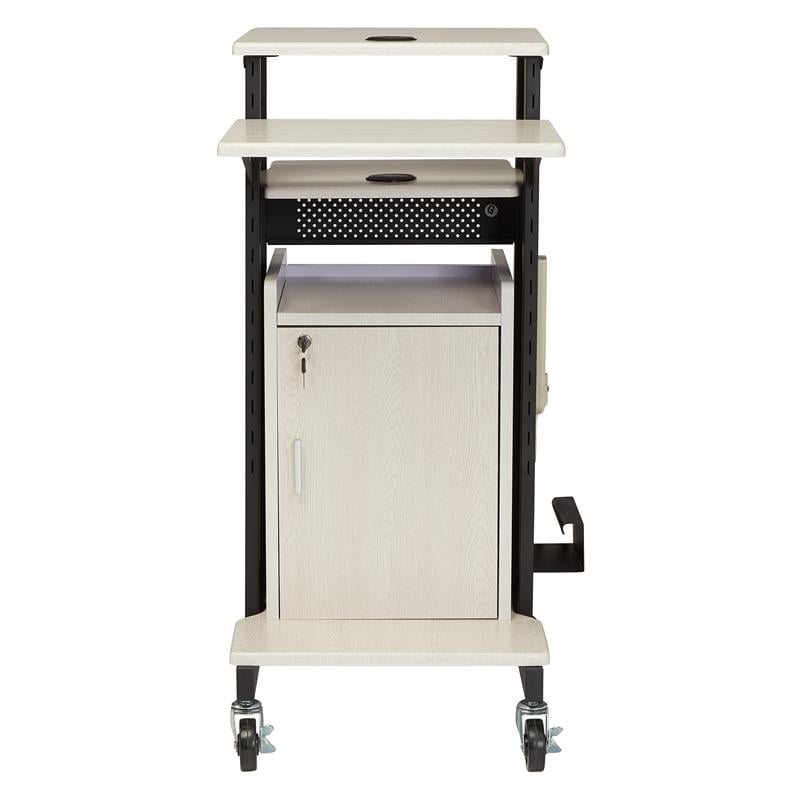Pemberley Row Metal Ivory/Black Presentation Cart Adjustable 40.5