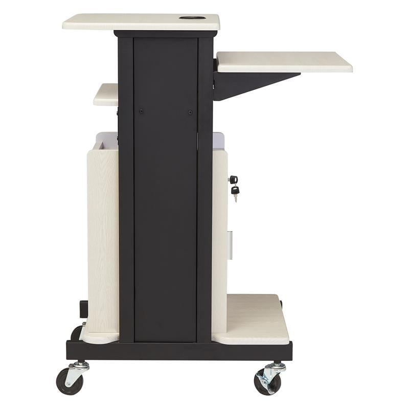 Pemberley Row Metal Ivory/Black Presentation Cart Adjustable 40.5