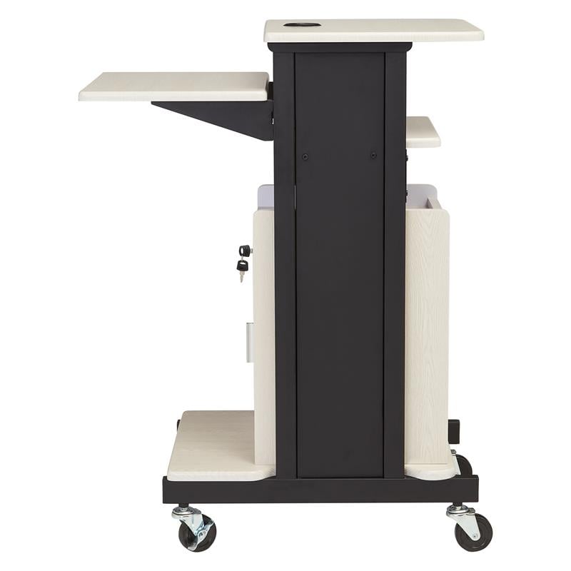 Pemberley Row Metal Ivory/Black Presentation Cart Adjustable 40.5