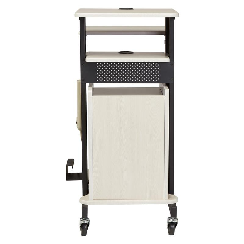 Pemberley Row Metal Ivory/Black Presentation Cart Adjustable 40.5