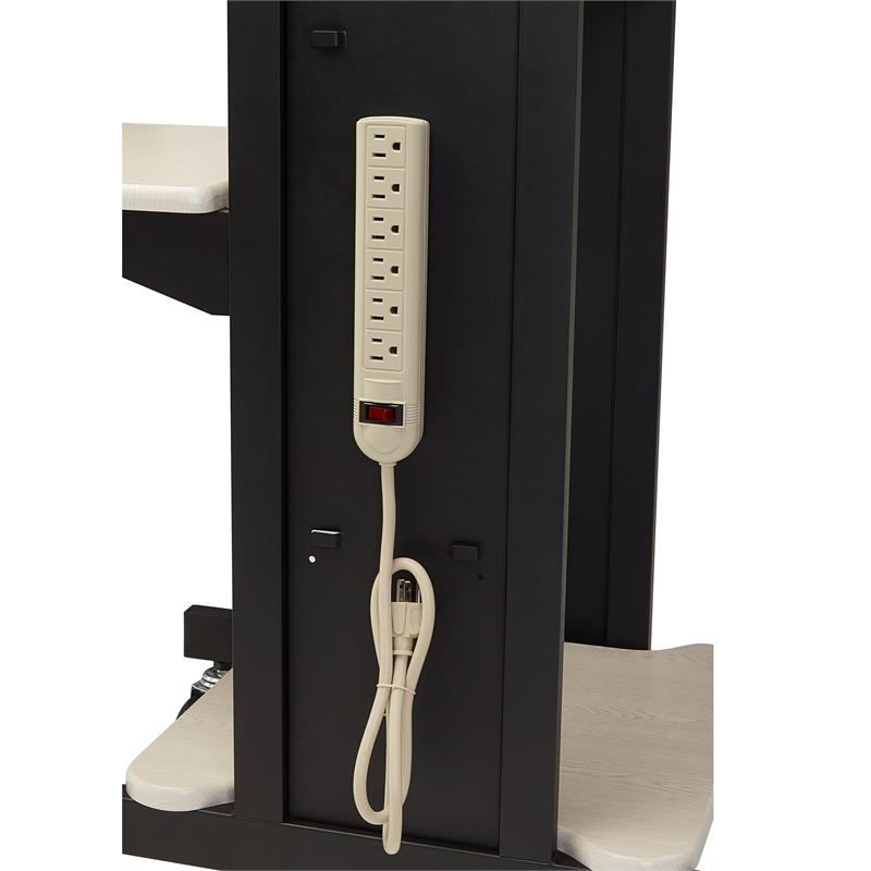Pemberly Row Modern Metal Premium Presentation Cart in Ivory/Black