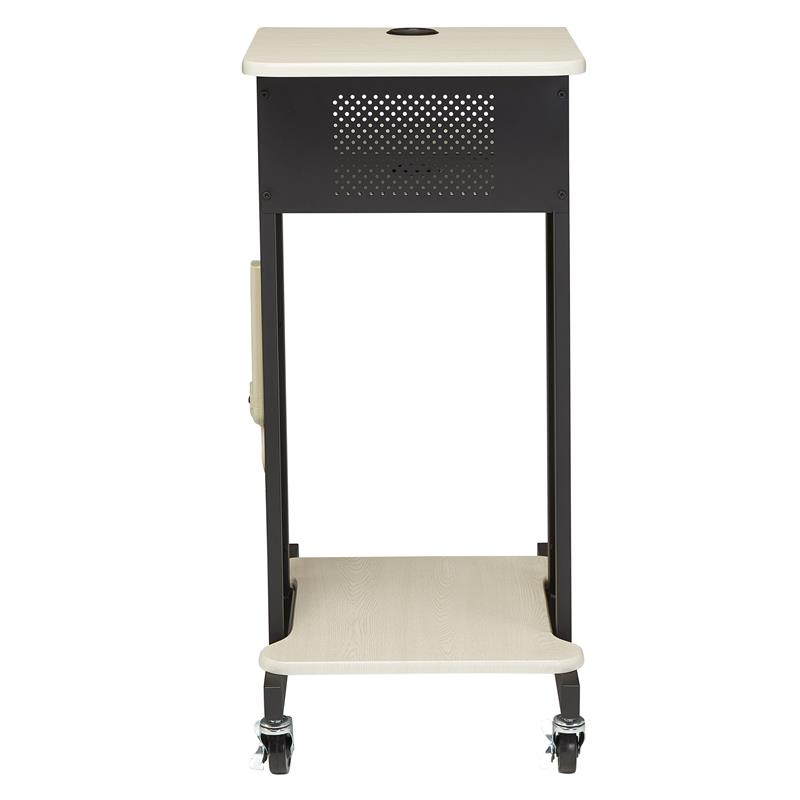 Pemberly Row Modern Metal Premium Presentation Cart in Ivory/Black