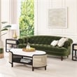 Pemberley Row Performance Velvet Olive Green Sofa Rectangular Button Tufted 84