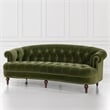 Pemberley Row Performance Velvet Olive Green Sofa Rectangular Button Tufted 84