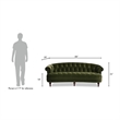 Pemberley Row Performance Velvet Olive Green Sofa Rectangular Button Tufted 84