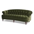 Pemberley Row Performance Velvet Olive Green Sofa Rectangular Button Tufted 84