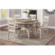 Pemberly Row Contemporary 5-Piece Solid Wood Dining Set in Beige/Brown