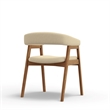 Pemberly Row Contemporary Upholstered Set of 2 Dining Chairs in Natural
