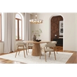 Pemberly Row Contemporary Upholstered Set of 2 Dining Chairs in Natural