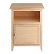 Pemberly Row Transitional Solid Wood Nightstand with Cabinet in Natural