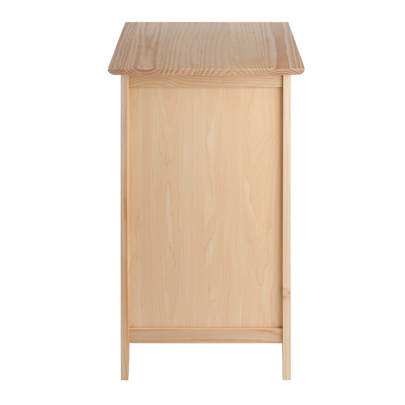Pemberly Row Transitional Solid Wood Nightstand with Cabinet in Natural
