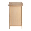 Pemberly Row Transitional Solid Wood Nightstand with Cabinet in Natural