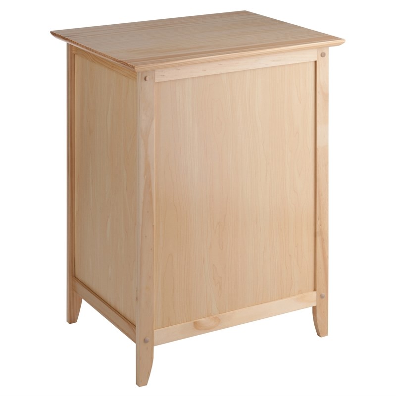 Pemberly Row Transitional Solid Wood Nightstand with Cabinet in Natural