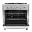 Pemberly Row 36 in. Stainless Steel Dual Fuel Range with Convection Oven