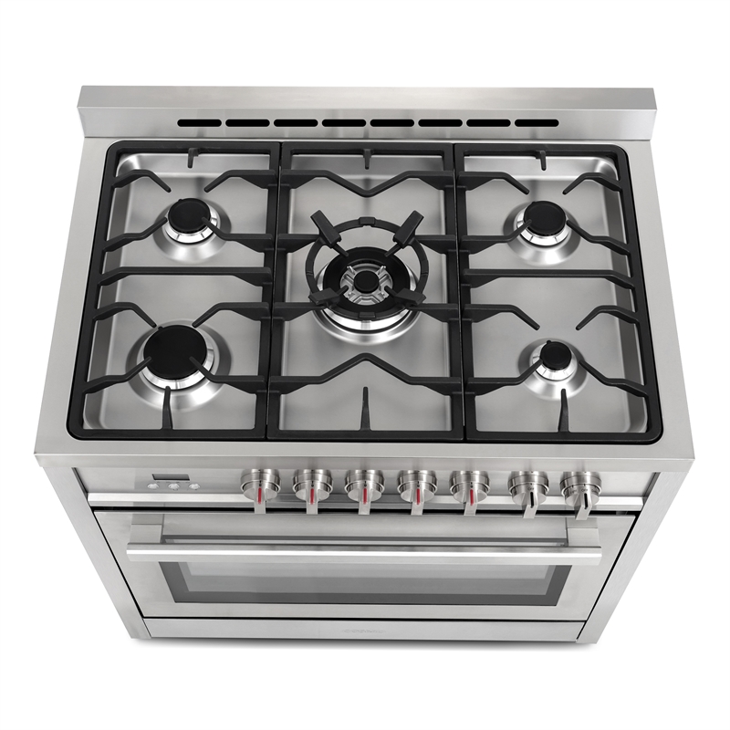 Pemberly Row 36 in. Stainless Steel Dual Fuel Range with Convection Oven