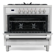 Pemberly Row 36 in. Stainless Steel Dual Fuel Range with Convection Oven