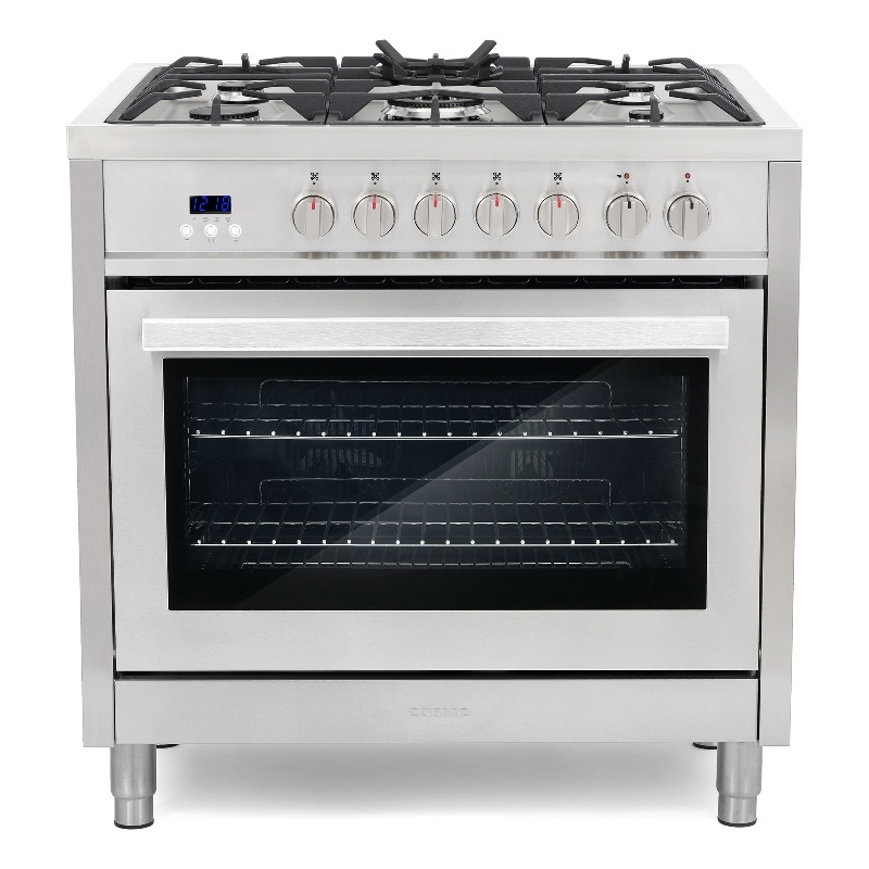 Pemberly Row 36 in. Stainless Steel Dual Fuel Range with Convection Oven