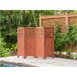 Pemberly Row Wood Folding Patio and Garden Privacy Screen in Medium Brown