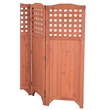 Pemberly Row Wood Folding Patio and Garden Privacy Screen in Medium Brown