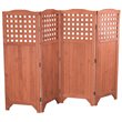 Pemberly Row Wood Folding Patio and Garden Privacy Screen in Medium Brown