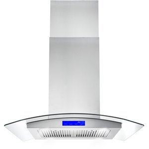 Pemberly Row 30&quot 380 CFM Ducted Island Range Stainless Steel Kitchen Hood