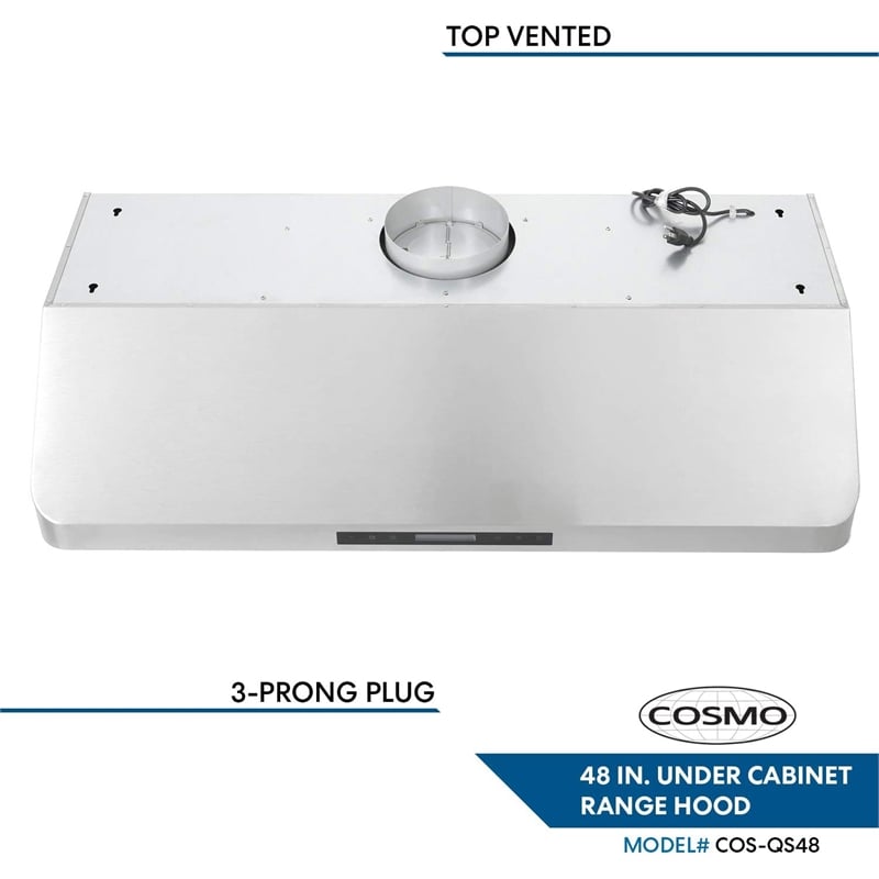 Pemberly Row 48 in. Ducted Under Cabinet 500 CFM Stainless Steel Range Hood