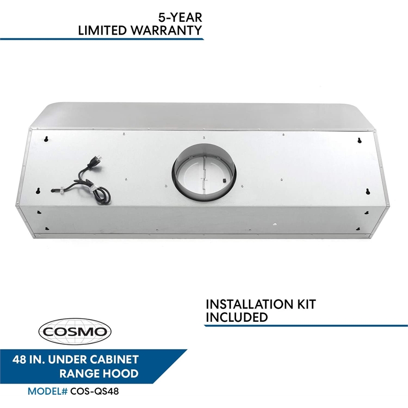 Pemberly Row 48 in. Ducted Under Cabinet 500 CFM Stainless Steel Range Hood