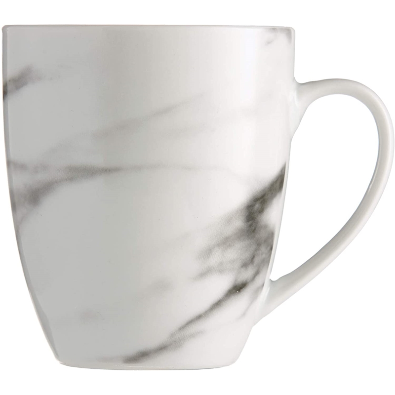 Pemberly Row Modern Porcelain Dinner Set 16 Piece Coupe Marble
