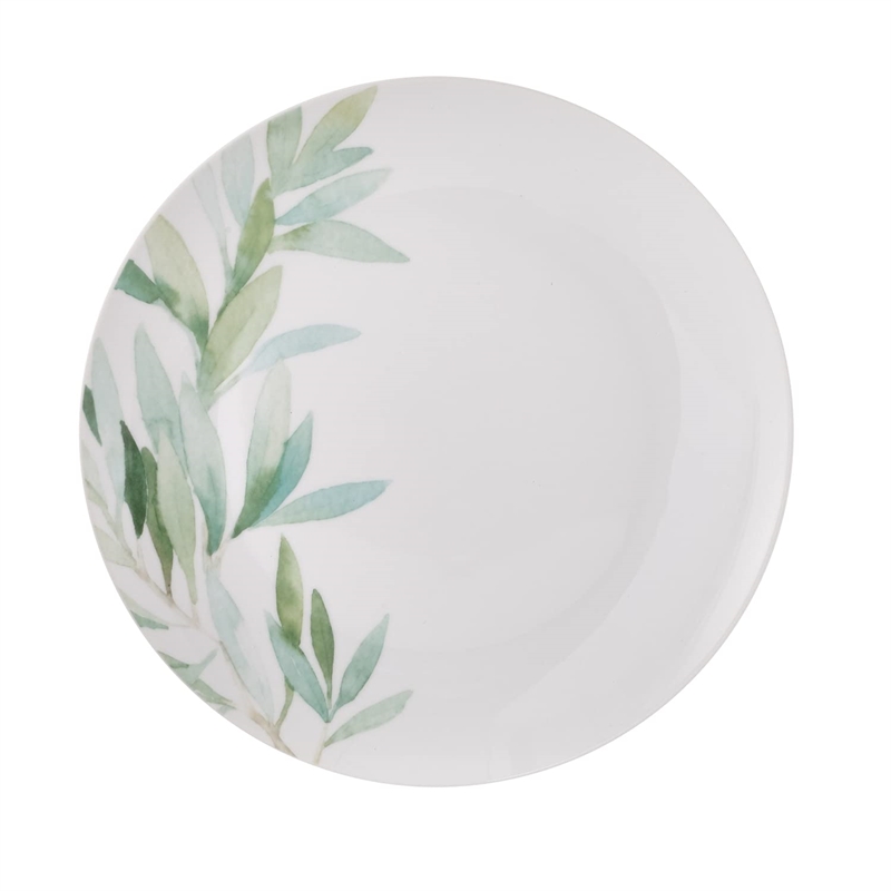Pemberly Row Porcelain Dinner Set 16 Piece Porcelain Foliage