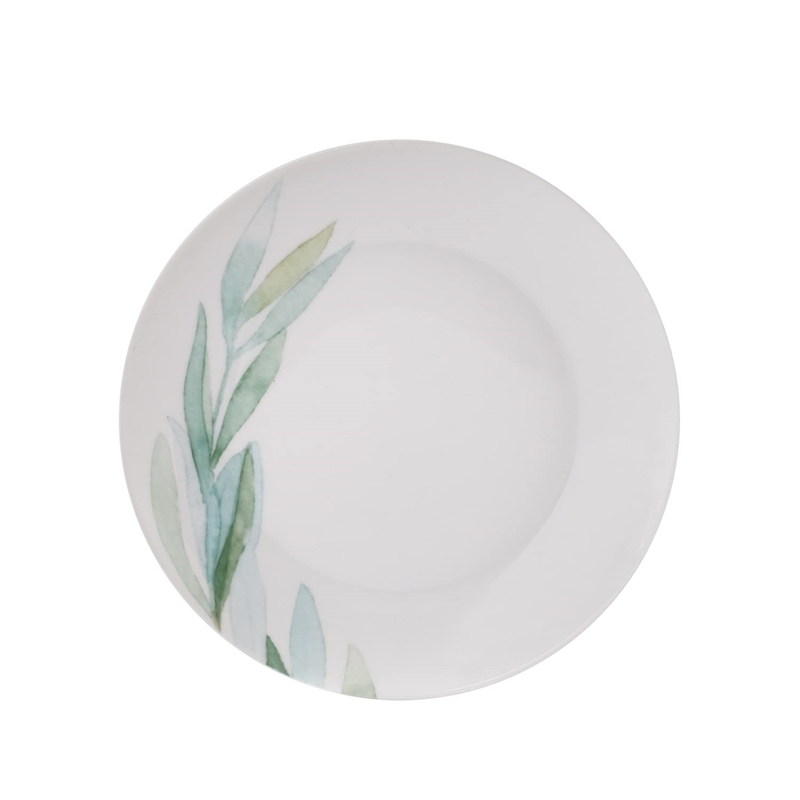 Pemberly Row Porcelain Dinner Set 16 Piece Porcelain Foliage
