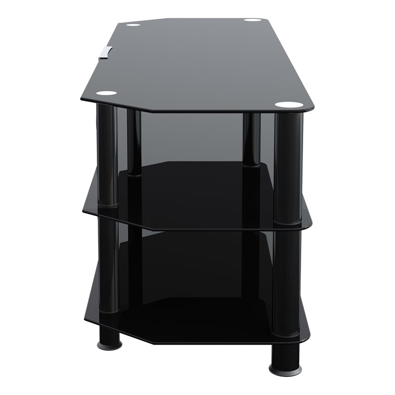 Pemberly Row Transitional Steel and Glass TV Stand for 39