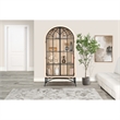Pemberly Row Contemporary Glass Display Cabinet in Off White Solid Wood