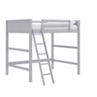 Pemberly Row Traditional Wood Full Size Loft Bed in Gray Finish