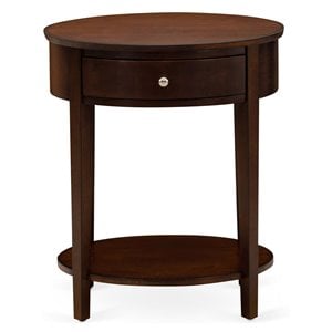 Pemberly Row Modern Asian Wood Nightstand in Antique Mahogany