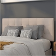 Pemberly Row Contemporary Tufted Full Panel Headboard in Beige