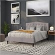 Pemberly Row Modern Tufted Queen Panel Headboard in Light Gray