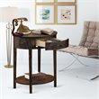 Pemberly Row Asian Wood Nightstand in Distressed Jacobean Brown