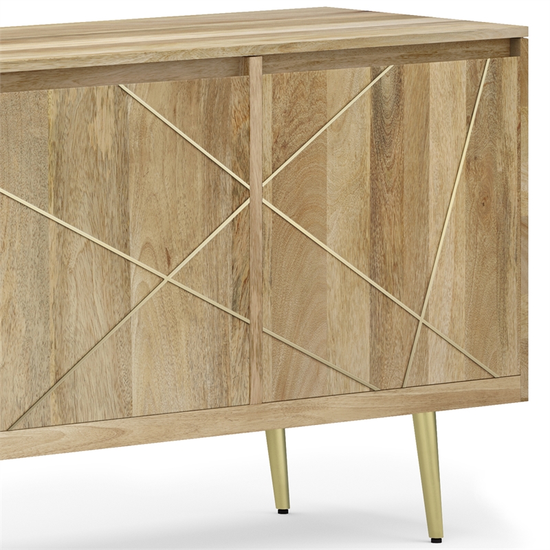 Pemberly Row Contemporary Solid Wood Sideboard Buffet in Natural