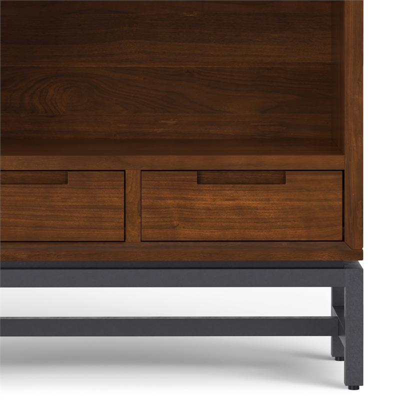 Pemberly Row 66 inch x 30 inch Industrial Bookcase in WALNUT Wood