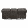 Pemberly Row Modern Microfiber Power Double Reclining Sofa in Gray