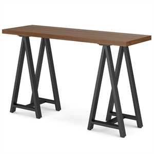 Pemberly Row Solid Wood Modern 50&quotWide WALNUT Wood and Metal Console Sofa Table