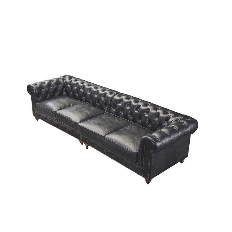 Pemberly Row Top Grain Leather Chesterfield 118