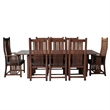 Pemberly Row Arts and Crafts Solid Wood Dining Set in Walnut